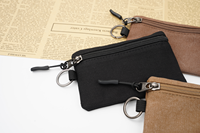 Dompet Kanvas Mini Grosir dengan Resleting, Tempat Kartu, Gantungan Kunci, Dompet Koin Portabel untuk Penggunaan Sehari-hari