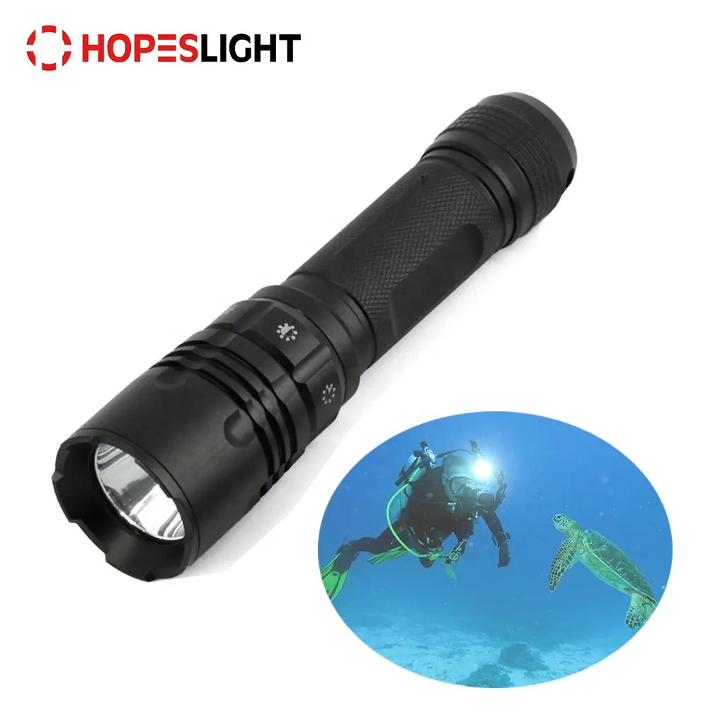 100 m Waterproof צלילה אור מגנטי טבעת מתג טקטי פנס LED לדחוף כפתור מתחת למים כלי לפיד