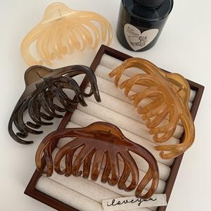 Saç hacmi daha kavramak klip büyük fransız mizaç retro saç kavramak denizanası saç tokası genişletilmiş uzun diş kabak pumpkin - Product Image 4