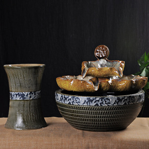 Fontana d'Acqua in Ceramica a Forma di Foglia di Loto su Larga Scala Fontana in Ceramica da <span class=keywords><strong>Giardino</strong></span> - Product Image 4