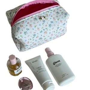 New cross-border floral print makeup bag, cute <b>bow</b> toiletry bag, <b>large</b> capacity travel skincare product storage bag - Product Image 5