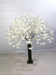 Grand arbre de cerisier artificiel de 6 pieds, blanc soyeux, pour extérieur, avec pot globe, style <span class=keywords><strong>Sakura</strong></span>, haut et touffu, pour table - Product Image 4