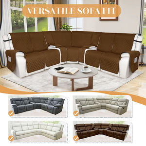 <span class=keywords><strong>Housse</strong></span> en polyester imperméable de couleur marron clair à motif gaufré pour fauteuil inclinable 5 places, salon, haute qualité - Product Image 6