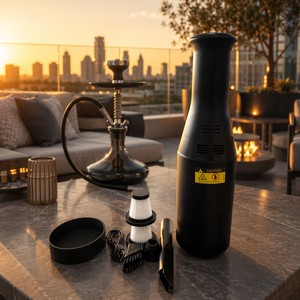 Aspirateur à cendres de chicha rechargeable noir, collecteur de <span class=keywords><strong>charbon</strong></span> détachable, outil de nettoyage à chargement USB - Product Image 1