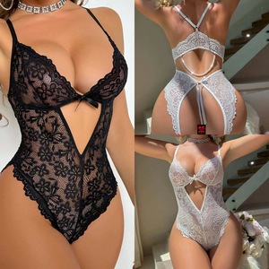Vente en gros ODM – Nouveauté : Ensemble combinaison-body sexy transparent en dentelle à entrejambe ouvert pour femme, écologique et respirant - Product Image 6
