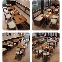 Canapé de restaurant, canapé de cantine commerciale, mobilier de restauration, mobilier pour magasin de sucre et d'eau, mobilier de café, mobilier de restaurant chinois, combinaison table et chaise de style rétro en PU