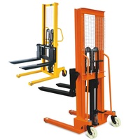 Gerbeur manuel à jambes larges, vérin à jambes larges, hauteur de levage de 1,6/2/3 mètres, double cadre, palette robuste, 1 tonne/2/3 tonnes, longueur de la fourche