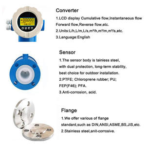 Elektromagnetische Stroommeter Ip68 Slurry Riolering Led Display Sanitaire Elektromagnetische Stromingsmeter 4-20ma + Rs485 - Product Image 3