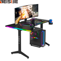 Beisijie E-sports Table de jeu blanche en forme de L course gauche bureau de jeu porte-gobelet crochet pour casque