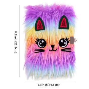Quaderno in peluche a forma di gatto, coniglio o <span class=keywords><strong>volpe</strong></span> per ragazze, con ciondolo Kawaii, agenda giornaliera, diario, blocco note, articoli di cancelleria - Product Image 5