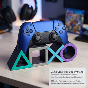 Support d'affichage créatif pour manette de jeu en impression 3D, organisateur de bureau unique en forme de triangle, carré, croix et cercle pour manettes de jeu - Product Image 5