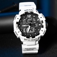 Wasserdichte 5BAR Sportuhr Stoppuhr Wecker SMAEL 8045 Herren Dual-Display Analog Digital Chronograph Leuchtend Wasserdicht