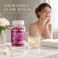 Gummies de biotine et collagène végétaliennes pour la croissance des cheveux, la beauté de la peau et le soutien des ongles – OEM ODM Emballage personnalisé