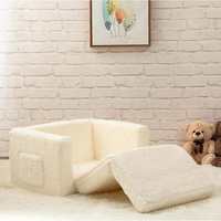   Canapé enfant extensible en peluche, fauteuil lounge en mousse souple pour la maternelle, la maison et les jeux d'intérieur