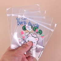 Sacs refermables en HDPE transparents avec motifs d'animaux mignons, pochettes de rangement pour bonbons, biscuits, bijoux, porte-clés, emballages cadeaux