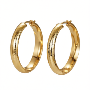 Pendientes de Aro Dorados E4493, Aleación de Zinc, Estilo Clásico, Joyería de Moda Unisex - Product Image 1