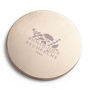Miroir de poche rond mini en alliage de zinc doré, personnalisable au laser, logo sur un seul côté, vente en gros - Product Image 5