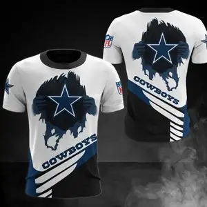 2023 NFLカスタム3D印刷サッカーチームスポーツTシャツ通気性メンズスポーツチームTシャツ
