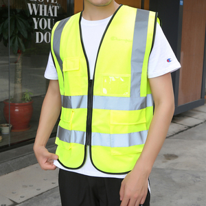 עבודת רפלקטיבי בטיחות תנועה, בניית אופנוע אבטחה תעשייתי רכיבה על אופניים היי מול אפוד עם כיס רב - Product Image 5