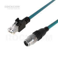 M12 x-kode 8Pin jantan ke RJ45 kabel Ethernet Gigabit Flex tinggi opsional IP67 kamera industri kabel Congex 84901-2001
