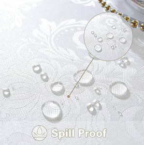 Nappe blanche en coton et polyester, lavable, infroissable, pour la maison, la salle à manger, la <span class=keywords><strong>cuisine</strong></span>, les fêtes - Product Image 4