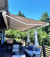 Auvent de balcon électrique moderne de luxe en alliage d'aluminium avec télécommande, pliable, étanche, pour jardin, avec toit rétractable