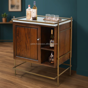 <b>Cabinet</b> Mini Bar with Marble Top Mahogany Wood Furniture, American Wood Furniture Style, Hotel Furniture Project - Product Image 2