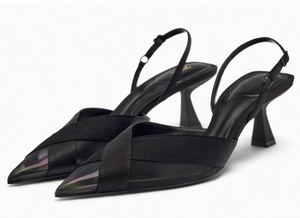 Sandalias de Tacón Alto con Punta en Pico Estilo Francés, Elegantes, Cruzadas, de Malla, con Correa de Hebilla para Mujer - Product Image 2