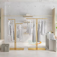 Vente au détail debout hommes femmes t-shirt robe magasin de vêtements présentoirs cintre présentoir de vêtements en métal