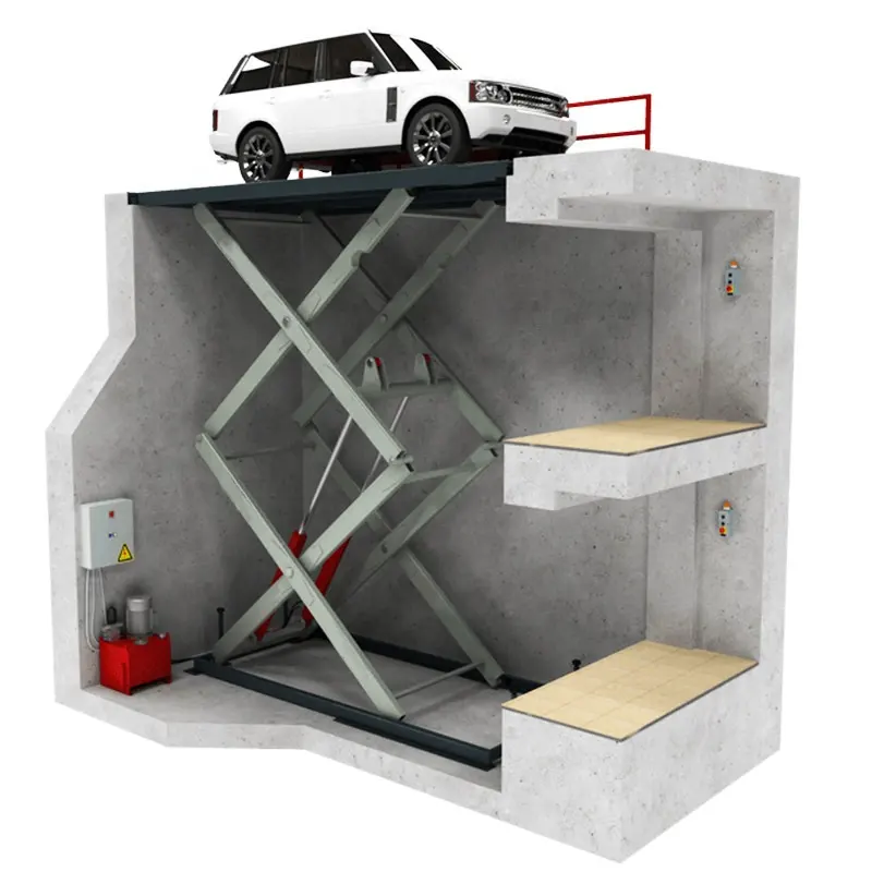 Гидравлический двойной подъемник для автомобиля, подземный подъемник для парковки, цена