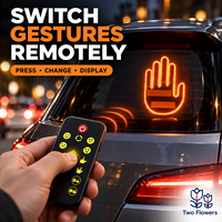 Lumière de signalisation gestuelle LED pour voiture avec télécommande, 203 LED, signalisation manuelle pour vitre arrière, accessoires de voiture amusants, cadeau pour les conducteurs