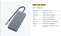 Hub d'extension Gigabit Subosen personnalisé Type-C 12-en-1 avec ports USB 3.0/2.0 et prise en charge des cartes SD pour ordinateur portable, en métal