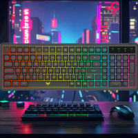 Clavier de jeu filaire Hotswap rétroéclairé 105 touches mécaniques avec interrupteurs Cherry Kailh Body Blue pour ordinateur de bureau CMK-2542