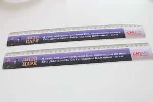 Righello dritto in plastica personalizzato con Logo personalizzato da 30cm - Product Image 4