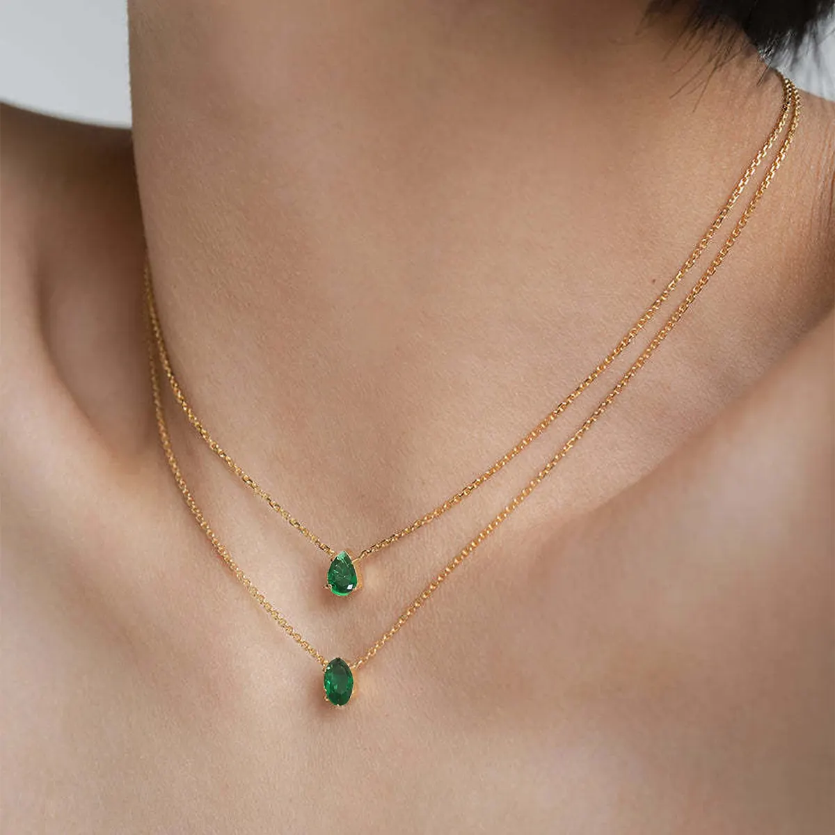 여성용 Sindlan 다이아몬드 펜던트 목걸이 여성용 녹색 다이아몬드 보석 선물 레이어드 목걸이