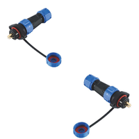 SP13F Ip67 Connecteur industriel étanche à 4 broches Contact en laiton avec boîtier de PC Fil d'extension électrique Montage sur panneau Prise de courant