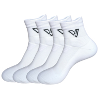 Chaussettes de sport blanches pour hommes, chaussettes de compression respirantes et rembourrées pour la course à pied, l'entraînement et le quotidien