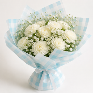 Papier d'emballage coréen à carreaux diagonaux imperméable pour fleurs, feuilles d'emballage à carreaux vichy, matériaux floraux pour fleuristes - Product Image 5