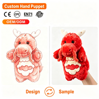 Marionnette de dragon super douce en peluche avec rembourrage en polyester et coton PP, cadeau promotionnel personnalisé pour anniversaire, vente en gros