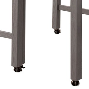 OE HOME Light Gray <b>Round</b> Counter Height Dining <b>Table</b> <b>with</b> Faux Marble Top Metal Legs <b>4</b> Seater Portable & Waterproof Adjustable - Product Image 4