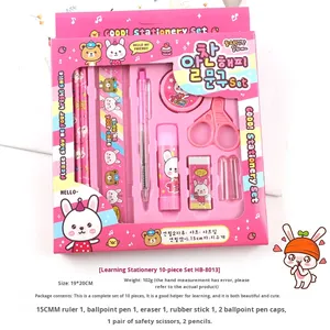 Ensemble <span class=keywords><strong>de</strong></span> dix pièces pour enfants, crayons, règle, papeterie, ensemble <span class=keywords><strong>de</strong></span> <span class=keywords><strong>fournitures</strong></span> <span class=keywords><strong>scolaires</strong></span> pour les élèves <span class=keywords><strong>de</strong></span> la maternelle et du primaire, petits cadeaux, prix - Product Image 2