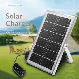 Caricatore Solare 5V 8W USB-4P, Pannello Fotovoltaico Monocristallino Flessibile e Resistente agli Schizzi per Campeggio e Ricarica Telefono all'Aperto - Product Image 3