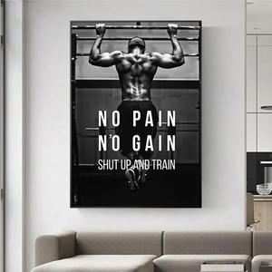 Citation de motivation Fitness Poster Musculation Moto Rock-Climb Toile Peinture Art Déco Mur Art Photo Home Gym Decor - Product Image 1