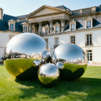 Boule miroir gonflable géante argentée brillante, grand ballon disco pour la décoration d'événements et de fêtes