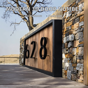 Numeri Civici 3D <span class=keywords><strong>in</strong></span> Metallo Nero da 5 Pollici (12 cm) Stile Moderno Europeo-Americano per Esterni - Insegna Civica Galleggiante per Porta o Indirizzo - Vendita all'Ingrosso - Product Image 5