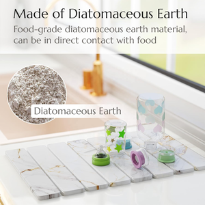 Estera <span class=keywords><strong>de</strong></span> secado <span class=keywords><strong>de</strong></span> platos <span class=keywords><strong>de</strong></span> tierra <span class=keywords><strong>de</strong></span> diatomeas plegable <span class=keywords><strong>de</strong></span> mármol blanco y dorado, estera <span class=keywords><strong>de</strong></span> secado <span class=keywords><strong>de</strong></span> platos <span class=keywords><strong>de</strong></span> piedra absorbente rápida <span class=keywords><strong>para</strong></span> platos y ollas - Product Image 4