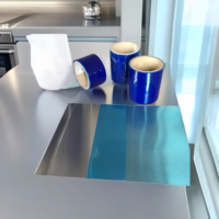 Film de protection chimique transparent en PE soufflé à chaud, imperméable et anti-poussière, pour couverture de surface temporaire de plaques en alliage d'aluminium