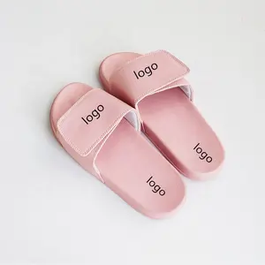 Zapatillas básicas de alta calidad para mujer, sandalias deslizantes ajustables con logotipo personalizado, fabricantes de China, venta directa al por mayor