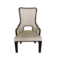 Fauteuil moderne en bois massif avec dossier rembourré et chaise de salle à manger en cuir PU pour la maison, l'hôtel et le restaurant