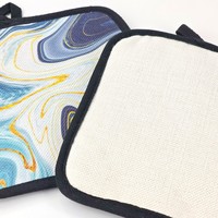 Support de Pot Carré en Lin pour Sublimation, Vente en Gros, avec Dos en Caoutchouc pour Cuisine - Impression par Transfert Thermique